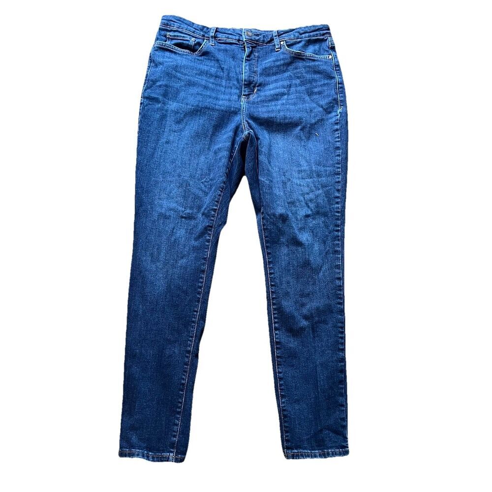 A.N.A. A New Approach High Rise Curvy Skinny Denim Blue Jeans Pants Women's 16